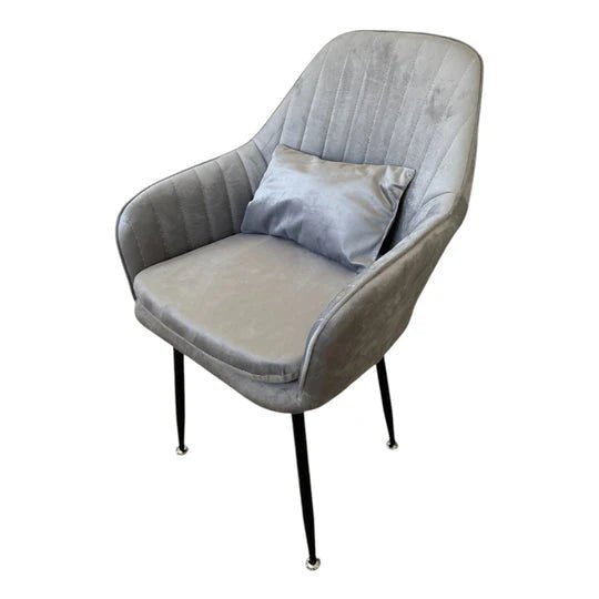 Стилен Трапезен стол Ивон + подарък възгалвничка - сив