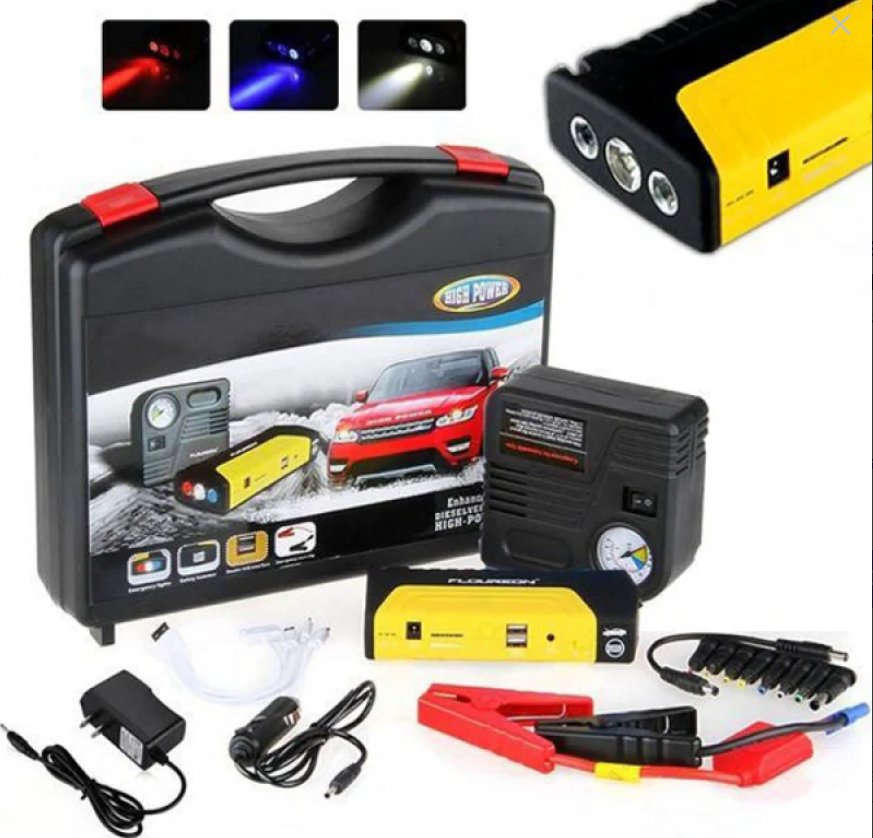Комплект Стартерно Устройство High Power Jump starter за кола и компресор