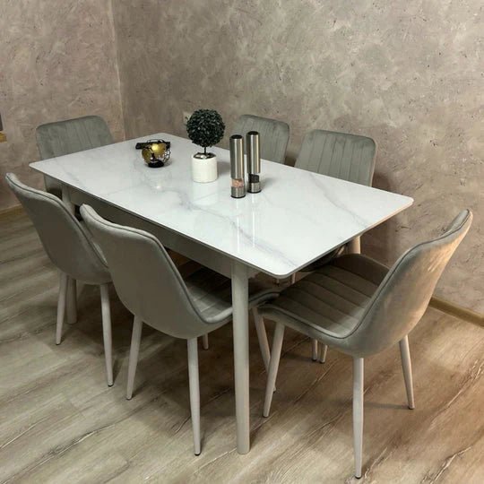 Трапезна разтегаема маса Лорета със закалено стъкло