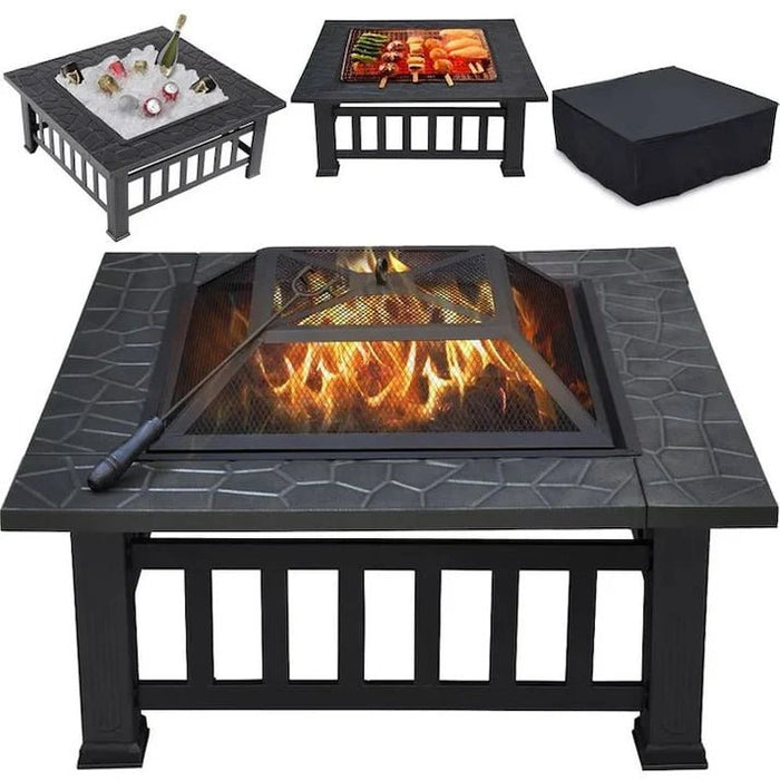 3в1 маса 'Fire Pit' - BBQ, камина, ледарка