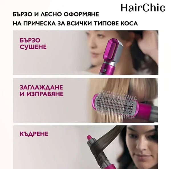 Мултифункционален комплект за сушене и оформяне на коса Dryson Professional 5 в 1 описание