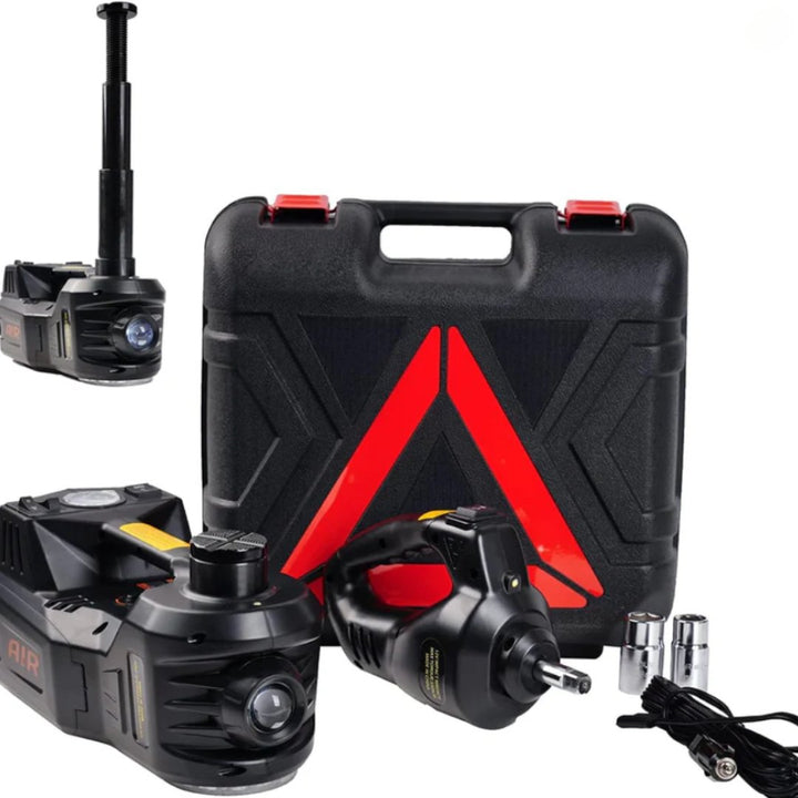 Немски Авариен Комплект 3в1 –  Ударен Гайковерт, Компресор,5T Хидравличен Крик 115-450 мм
