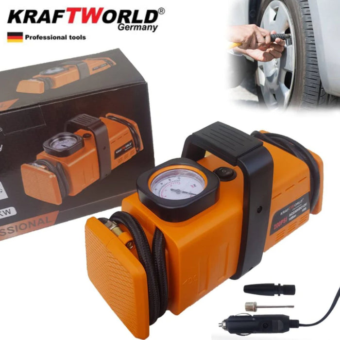 Немски Компресор за гуми KRAFTWORLD 7 Bar 12V и 220V